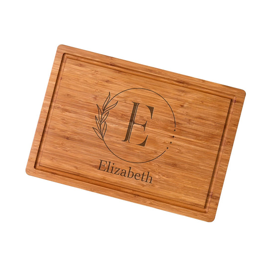 Bamboo Cutting Board Engraved Christmas Holiday Design